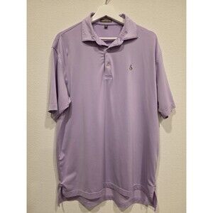 Peter Millar Mens Summer Comfort Golf Polo Shirt Lavender Blue Size Medium